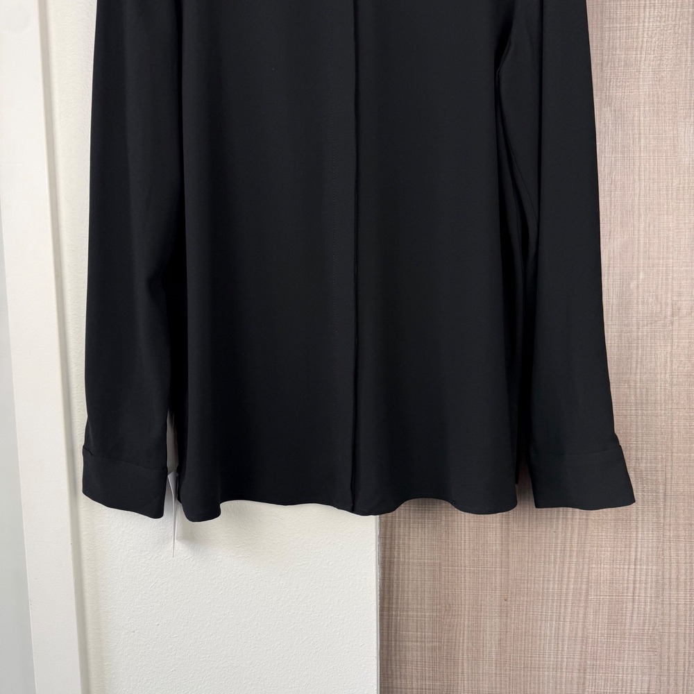 NEW MM Lafleur Black The Lagarde 3.0 Shirt Blouse Crepe Minimalist Size 12 - Picture 6 of 15